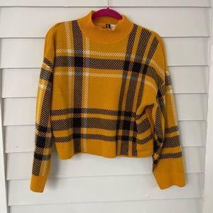Yellow plaid sweater H&M size medium